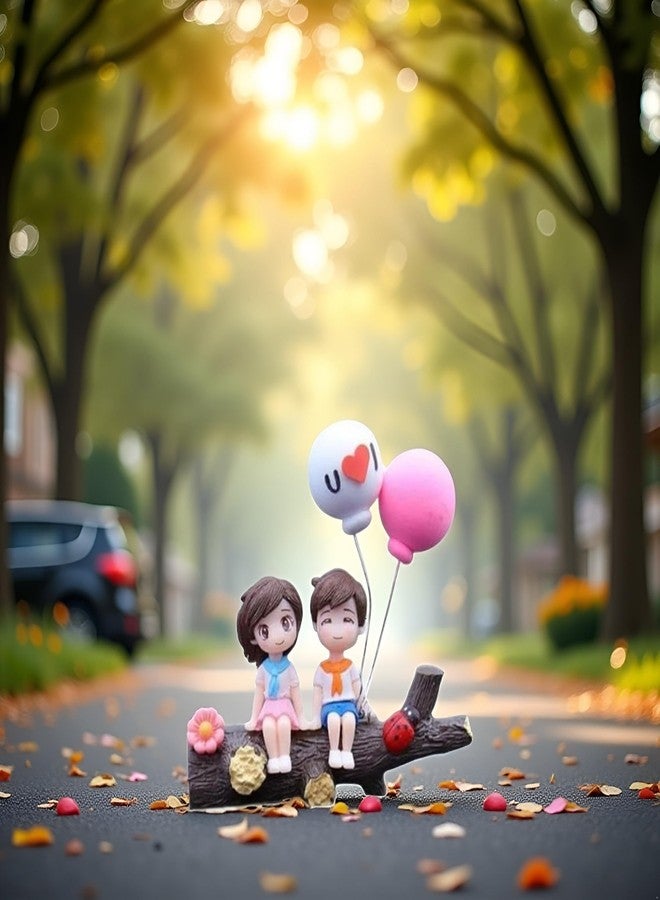 Zhuluck 1pc Lovely Couple Car Decoration,Car Dashboard Decorations Girl and Boy Ornament,Interior Resin Suit,for Couples,Home Décor Accents Tassels - Image 4